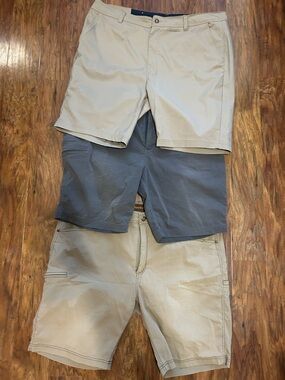 Hawke & Co Khaki and Charcoal Flat Front Men's Shorts Pack